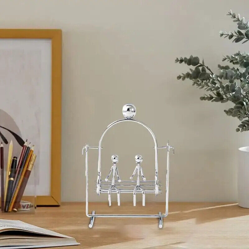 Physics Balance Toys Creative Manual Swing Ball Iron Couple Figurines Desk Decor