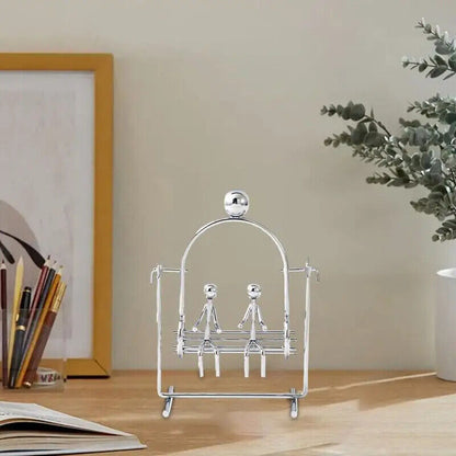 Physics Balance Toys Creative Manual Swing Ball Iron Couple Figurines Desk Decor