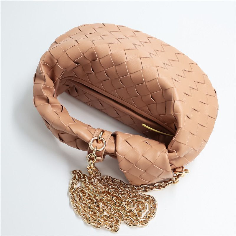 Genuine Leather Pleated Bag Weaving Handbags Shoulder Messenger Bag 24*12*21 CM