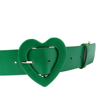 Women Belts Wide Leather Heart Buckle Button Decoration Skirt Fashion Waistbands