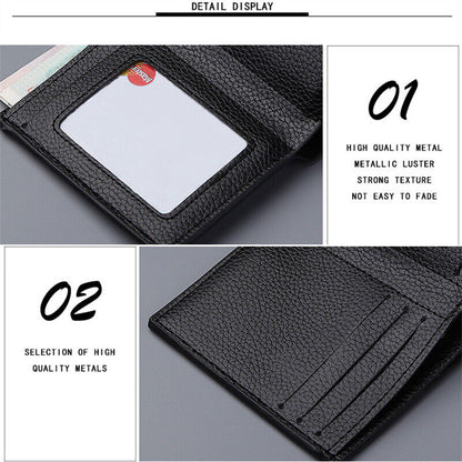 Men's Short Vertical Wallet Bank Card Package Purse ID Card Bag Holder Purses