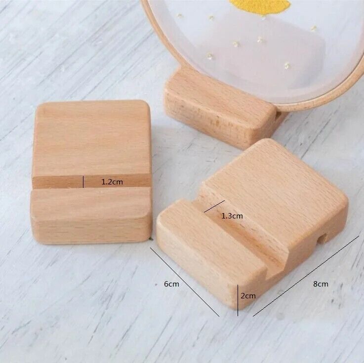Embroidery Hoops Stands 5Pcs Wooden Base Cross Stitch Ring Decor Holders 8x6x2cm