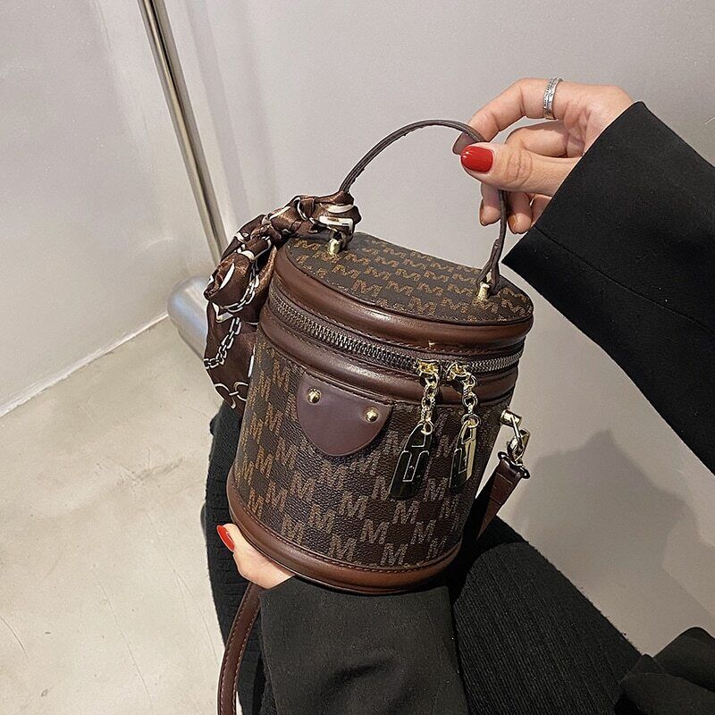 Tote Bucket Bag PU Leather Women's Designer Handbag Shoulder Bag