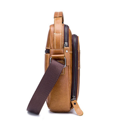 100% Genuine Leather Men's Crossbody Shoulder Bag 8" Handbag Business Cowhide