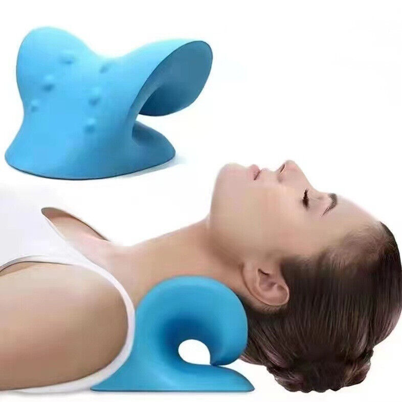 Neck And Shoulder Relaxer Pain Relief Support Cervical Spine Traction Pillow New