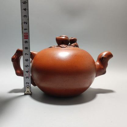 Vintage Chinese Yixing Purple Clay Teapot Zisha Ceremony Ceramic Peach Teaware