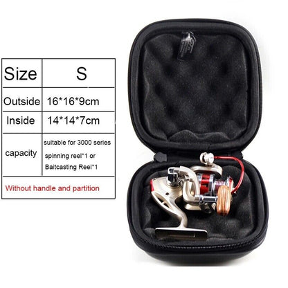 Fishing Reel Bag Case Hard Shell Shockproof Waterproof Cover Zip Storage Case