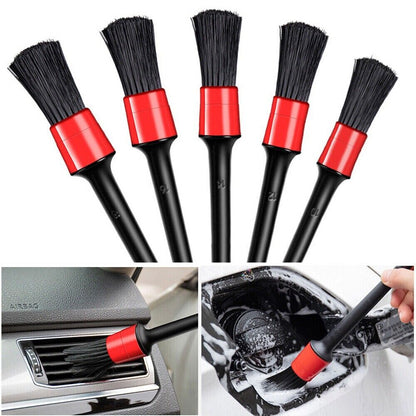 5Pcs Car Detail Brush Wash Auto Detailing Cleaning Kit Engine Wheel Brushes Set