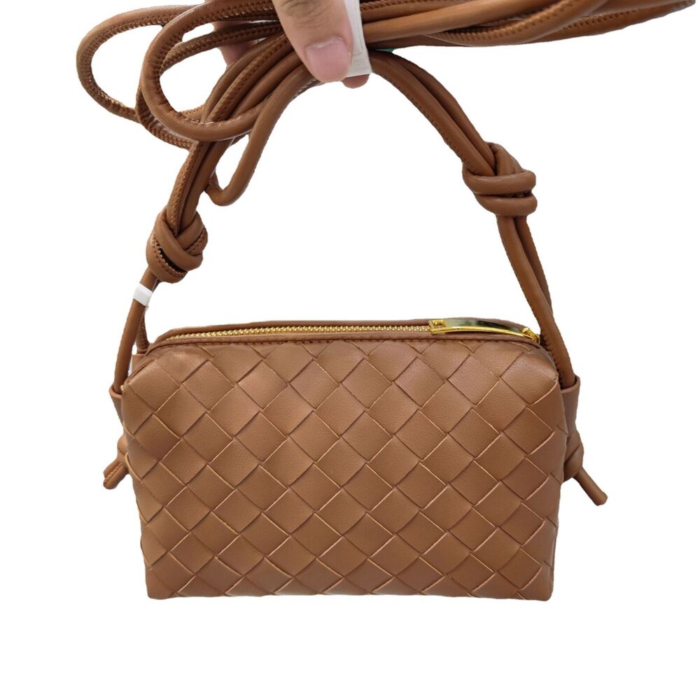 Top Cow Leather Women's Crossbody Bag, Weaving Desinger Small Shoulder Bags