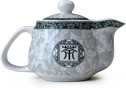 Chinese Teapot 17oz Porcelain Tea Pot with Stainless Filter Wire Kettle Infuser