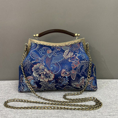 Vintage Shell Lock Bag Chain Shoulder Crossbody Bags Tote Handbags Purses Cloth