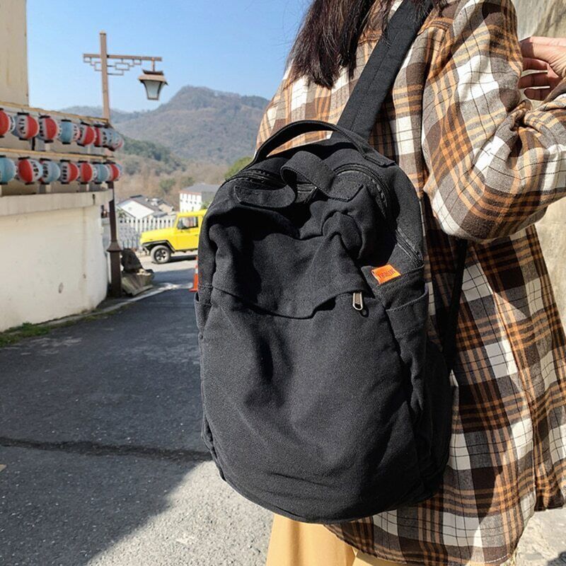 Women Backpack Canvas Rucksack Daypack School Bag for Unisex Book Bag