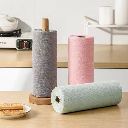 Cleaning Wipes Cloth Microfiber Reusable Household Kitchen Towel Rolls Dish Rags