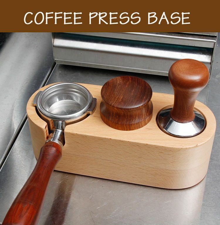 51/58mm Manual Wood Coffee Tamper Holder Mat Barista Espresso Tampering Pad Tool