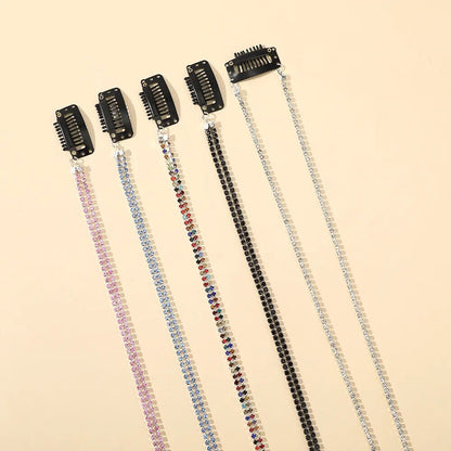 Women Tassel Hair Clip Alloy Shiny Chain Hairpin Barrettes Braided Headband Pony