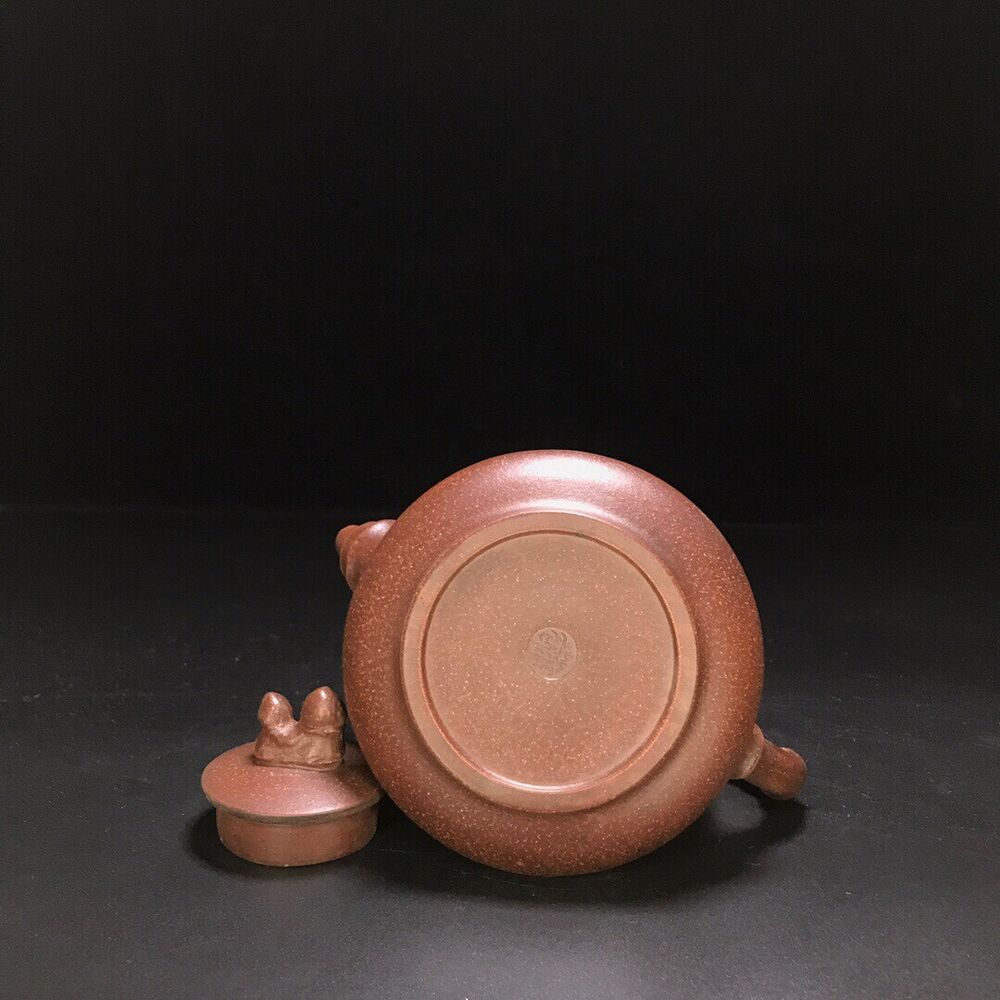vintage chinese yixing purple clay teapot zisha ceremony carving Collectible art