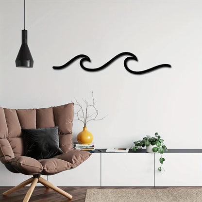 Art Sign Wall Decor Ocean Wave Wall Hanging Minimalist Lines Iron Crafts wall