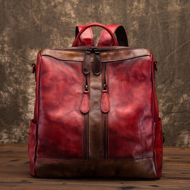 Women's Backpack, Genuine Top Cow Leather Travel Bag Satchel Tote Shoulder Bag
