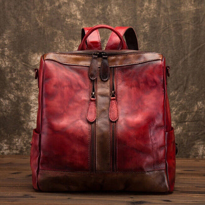 Women's Backpack, Genuine Top Cow Leather Travel Bag Satchel Tote Shoulder Bag