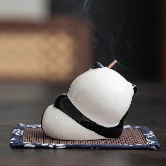 Ceramic Panda Incense Holder for Sticks