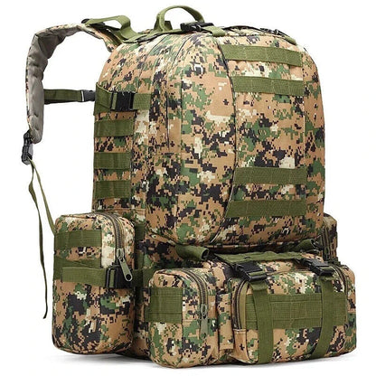 50L Tactical Backpack Backpacks 4 in 1 Molle Sport Bags Outdoor Hiking Camping