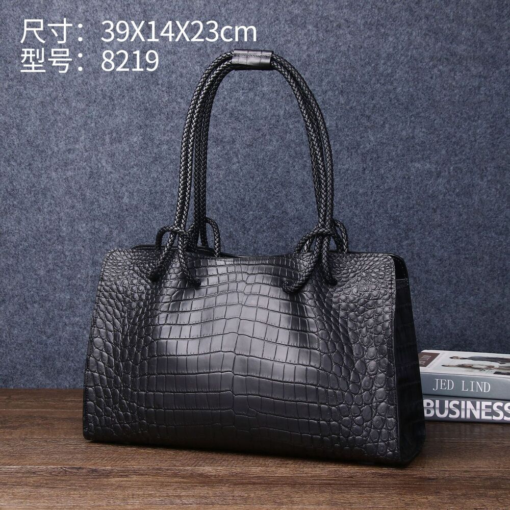 Matt Crocodile Belly embossed Tote Handbag, Ladies Large Shoulder Baguette Bag