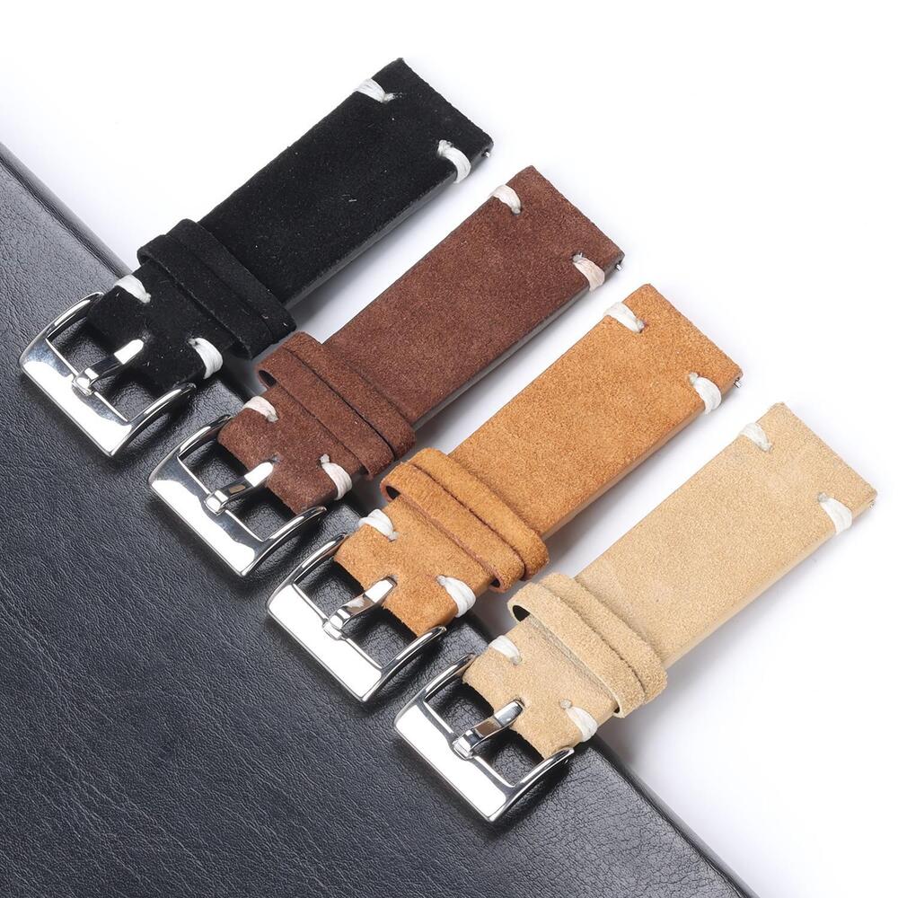 Suede Leather Watch Strap 18mm 20mm 22mm Premium Replacement Band for Watches