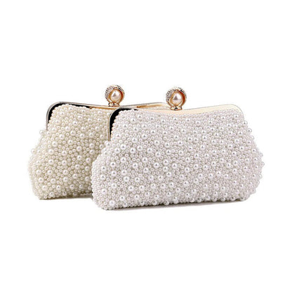 Beading Women Evening Bag With Chain Shoulder Pearl Handbags Chain Shoulder