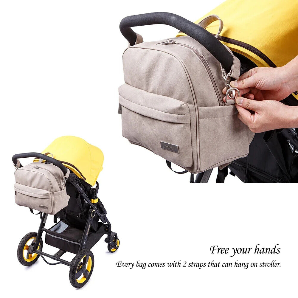 Solid Fashion Diaper Backpack Nappy Changing Bag for Mother Stylish Diaper Bags