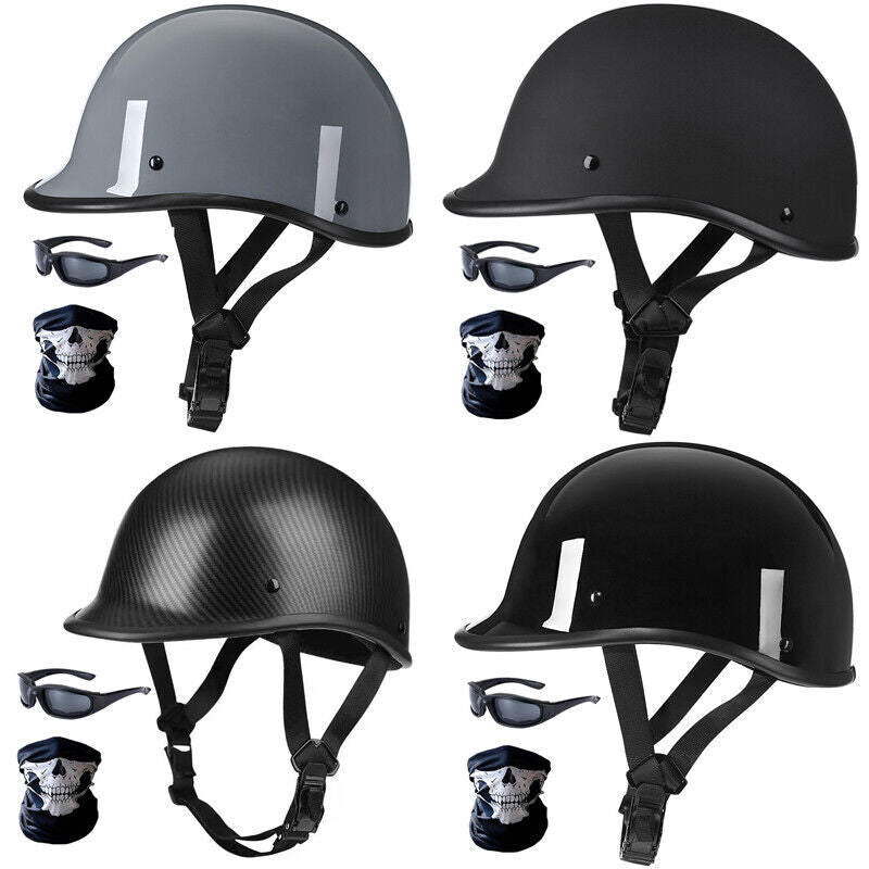 DOT Retro Style Open Face Helmet Vintage Shell for Motorcycle Riders Men Gift