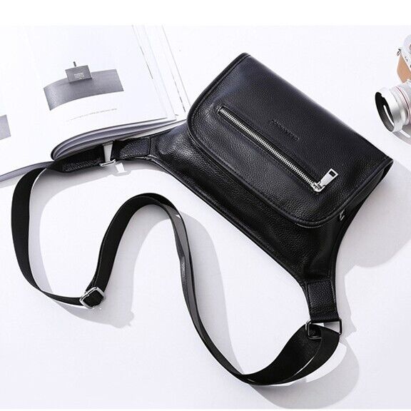 Genuine Leather Sling Backpack, Men's Crossbody Bag Cycling Shoulder Bags