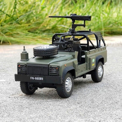 1:32 Land Rover Defender Reconnaissance Diecast Model Car Military Vehicle Toy