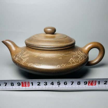 Chinese Yixing Purple Clay Teapot Zisha Ceramic Landscape Teaware Collection Art