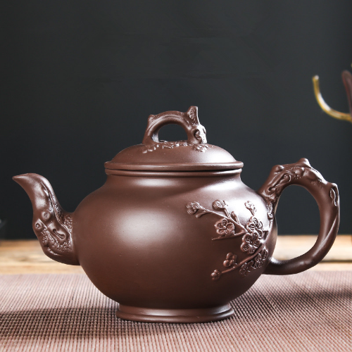 Large Capacity Purple Sand Teapot House Yixing Blossom Pot Tea Ceramic Kettle