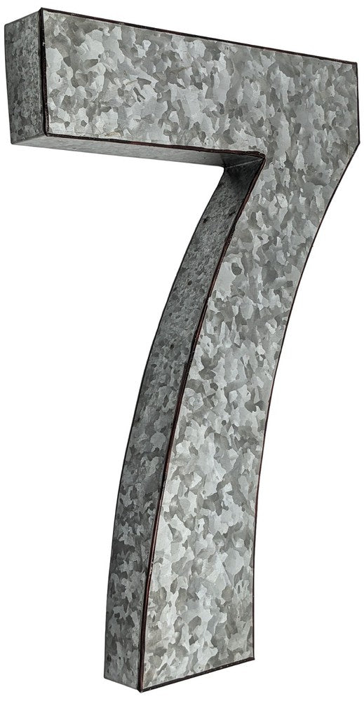 Huge 20" Metal Letter Hanging Wall Décor, Galvanized Metal with Rusted Edges
