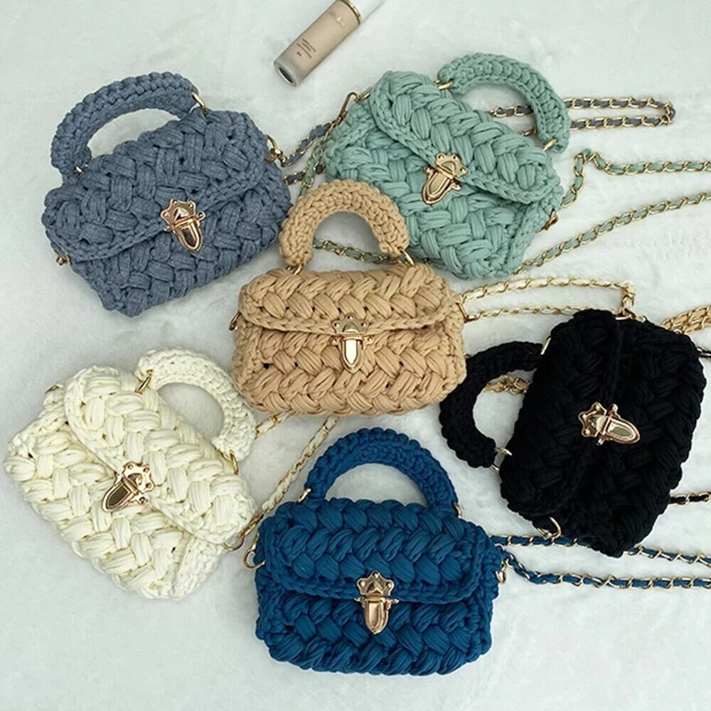 Women Handbag Chains Woven Shoulder Crossbody Bags Women Flap Lady Purses