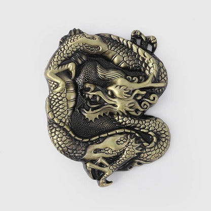 Men Belt Buckle Metal Tiger Chinese Dragon Shape DIY Craft Accessories 5.2x7.7cm