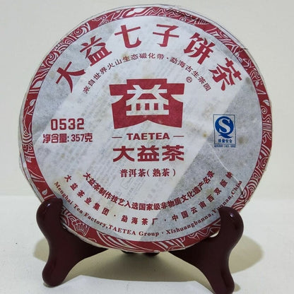 TAETEA 0532 * 2011 Yunnan Dayi Ripe Puer Pu'er Tea Cake 357g High Grade 101