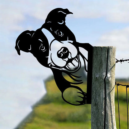 Cute Dog-Shaped Iron Silhouette - Perfect for Outdoor Garden Fence Decorations!