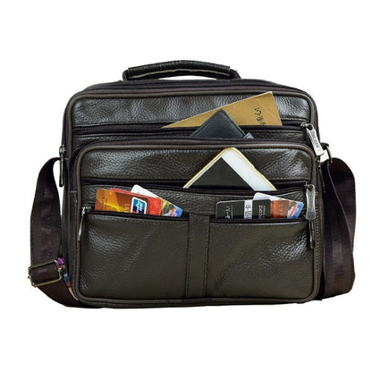 Men Genuine Leather Shoulder Bag Leather Handbags Men's Bag Travel Bag Tote