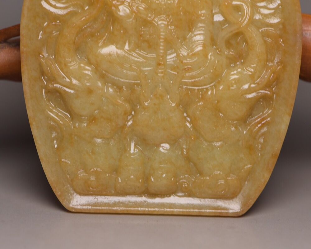 Old Chinese Natural Hetian Jade Carving Buddha Statue Figurine Collectible Rare