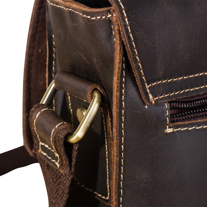 Vintage Men's Leather Messenger Shoulder Bag Satchel Crossbody Side School Bags