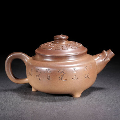 Vintage Chinese Yixing Purple Clay Teapot Zisha Ceremony A Pair Fish Teaware Art