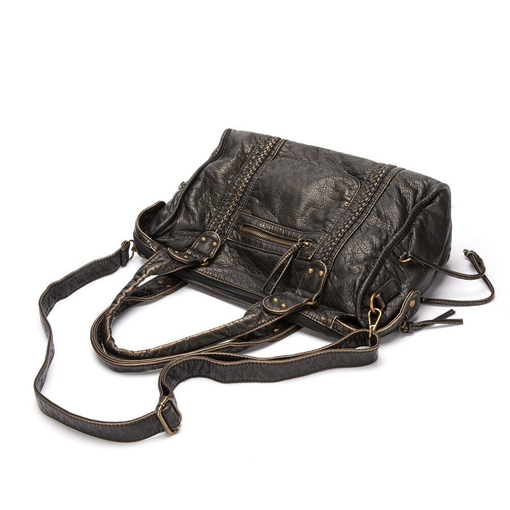 Women Handbag Pu Leather Tote Bag Washed Leather Shoulder Bag Bag for Women