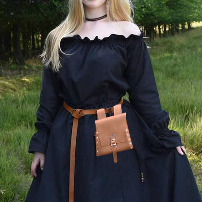 Medieval Retro PU Leather Pouch Renaissance Bag Waist Belt Purse Cosplay