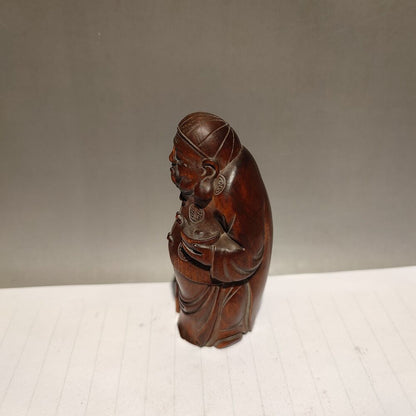 vintage wood wooden carved carving figure statue folk art chinese sculpture gift