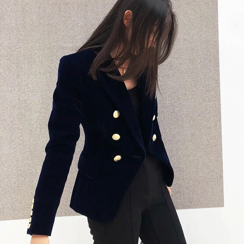 Women Midnight Office Lady Double Suit Jacket Coat Female Party Clothes Gift