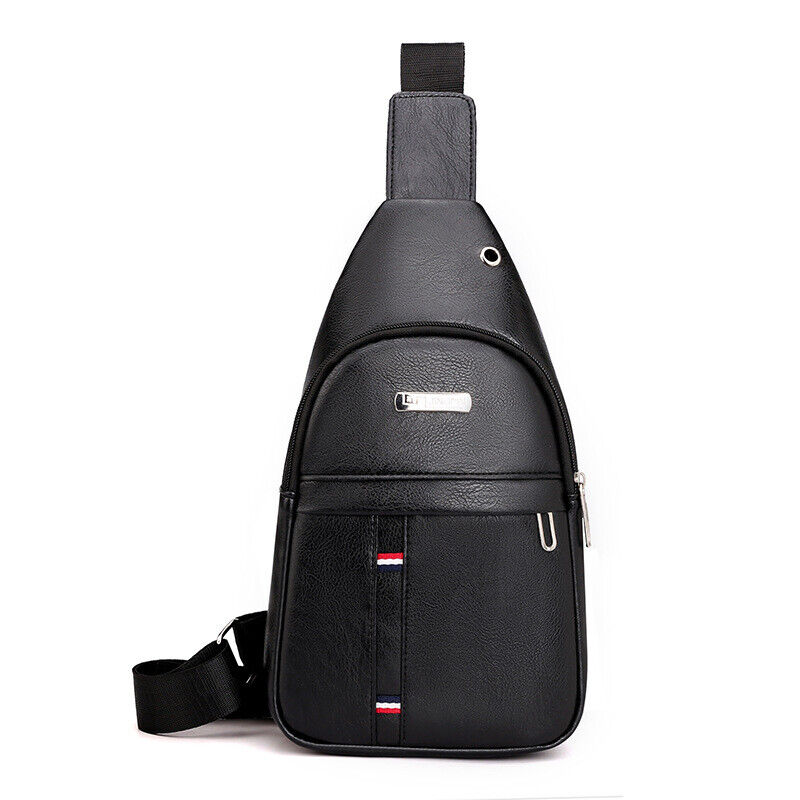 Fashion Shoulder Bag Chest Pack Canvas USB Charging Crossbody Handbag Waist Pack