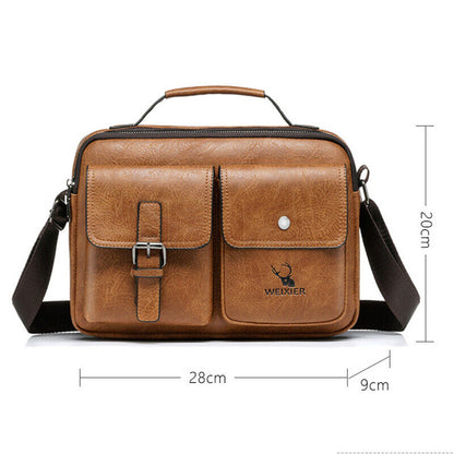 Men's Business pu Leather Briefcase Shoulder/Messenger Bag 8" Handbags Sport Bag