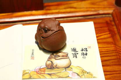 Chinese Yixing Handmade Zisha Purple Clay Fu Chan tea Pet decoration Tea Pet
